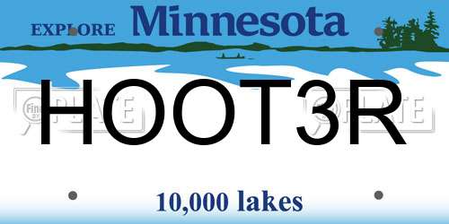 HOOT3R Minnesota License Plate