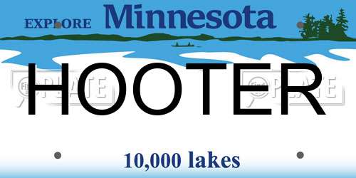 HOOTER Minnesota License Plate