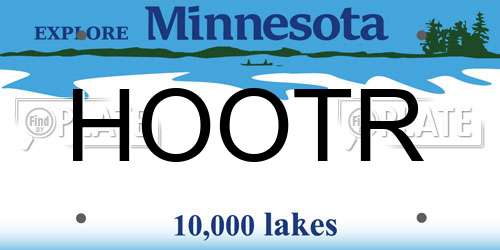 HOOTR Minnesota License Plate