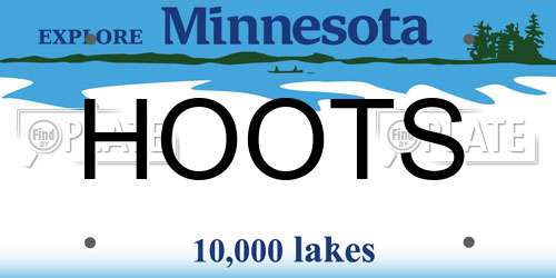 HOOTS Minnesota License Plate
