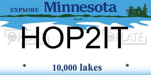 HOP2IT Minnesota License Plate