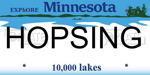 HOPSING Minnesota License Plate