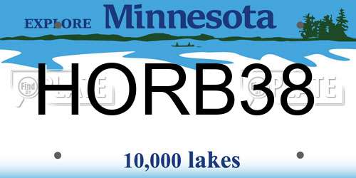 HORB38 Minnesota License Plate