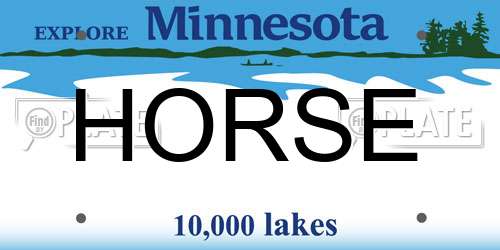 HORSE Minnesota License Plate