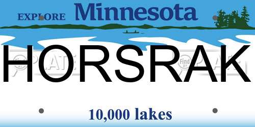 HORSRAK Minnesota License Plate