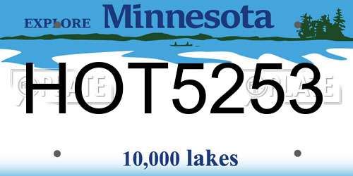 HOT5253 Minnesota License Plate