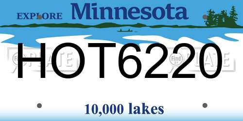 HOT6220 Minnesota License Plate