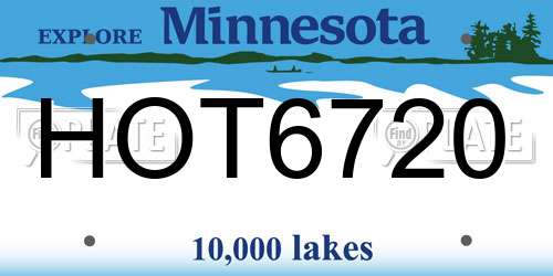 HOT6720 Minnesota License Plate