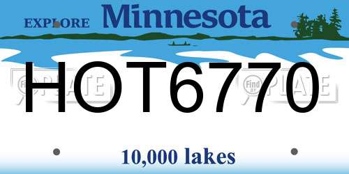 HOT6770 Minnesota License Plate