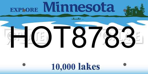 HOT8783 Minnesota License Plate