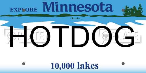 HOTDOG Minnesota License Plate