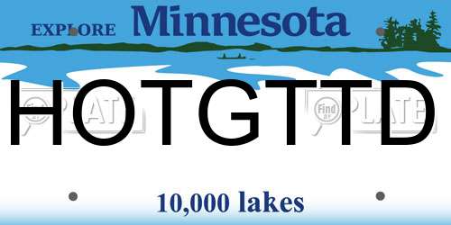 HOTGTTD Minnesota License Plate