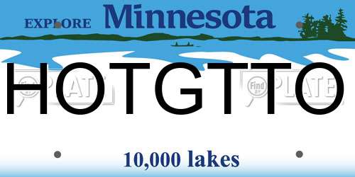 HOTGTTO Minnesota License Plate