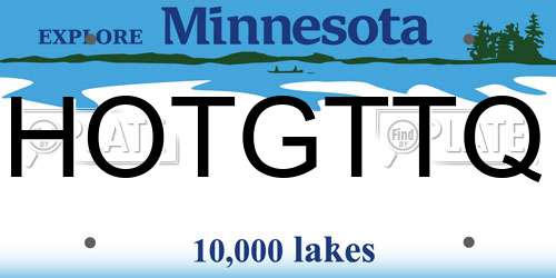 HOTGTTQ Minnesota License Plate