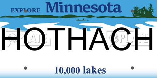 HOTHACH Minnesota License Plate