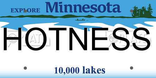 HOTNESS Minnesota License Plate
