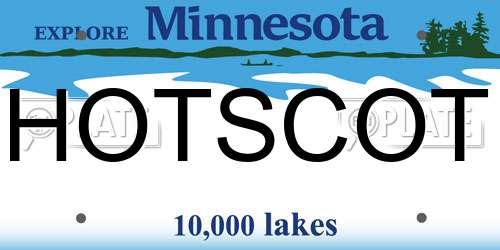 HOTSCOT Minnesota License Plate