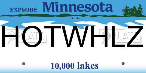 HOTWHLZ Minnesota License Plate