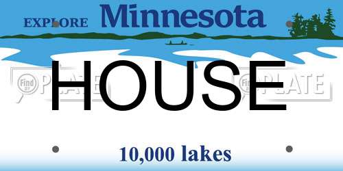 HOUSE Minnesota License Plate
