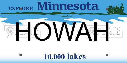 HOWAH Minnesota License Plate