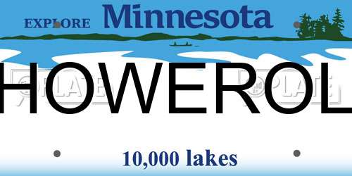 HOWEROL Minnesota License Plate
