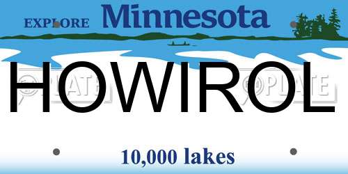 HOWIROL Minnesota License Plate