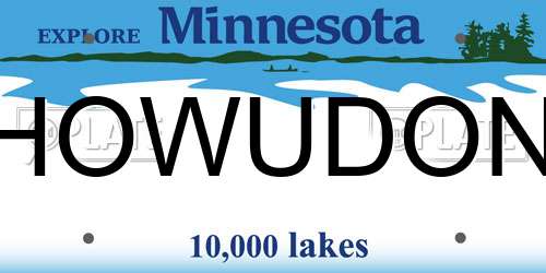 HOWUDON Minnesota License Plate