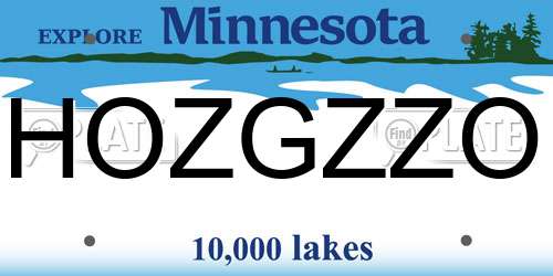 HOZGZZO Minnesota License Plate
