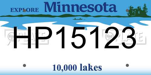 HP15123 Minnesota License Plate