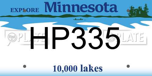 HP335 Minnesota License Plate