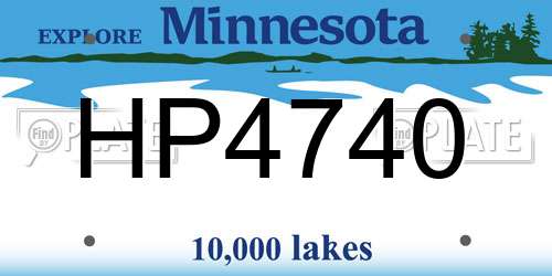HP4740 Minnesota License Plate
