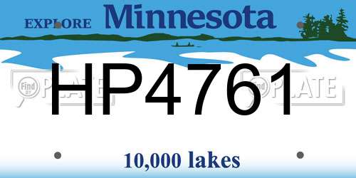 HP4761 Minnesota License Plate