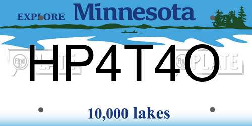 HP4T4O Minnesota License Plate