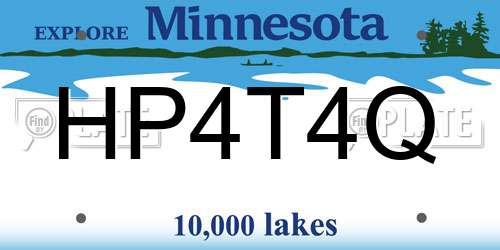 HP4T4Q Minnesota License Plate