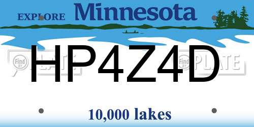 HP4Z4D Minnesota License Plate