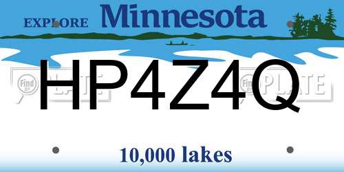 HP4Z4Q Minnesota License Plate