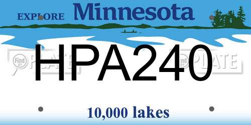 HPA240 Minnesota License Plate