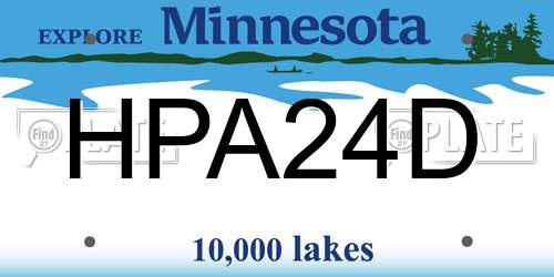 HPA24D Minnesota License Plate