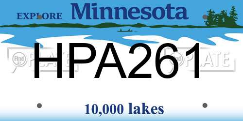 HPA261 Minnesota License Plate