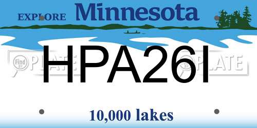 HPA26I Minnesota License Plate