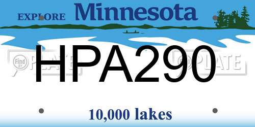 HPA290 Minnesota License Plate