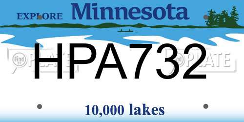 HPA732 Minnesota License Plate
