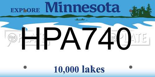 HPA740 Minnesota License Plate