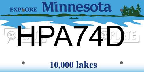 HPA74D Minnesota License Plate