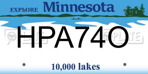 HPA74O Minnesota License Plate