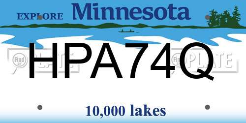 HPA74Q Minnesota License Plate