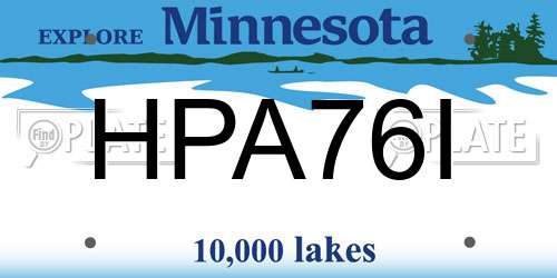 HPA76I Minnesota License Plate