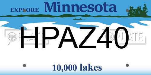 HPAZ40 Minnesota License Plate