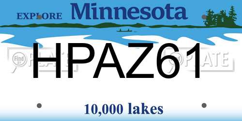 HPAZ61 Minnesota License Plate