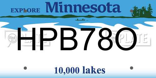 HPB78O Minnesota License Plate